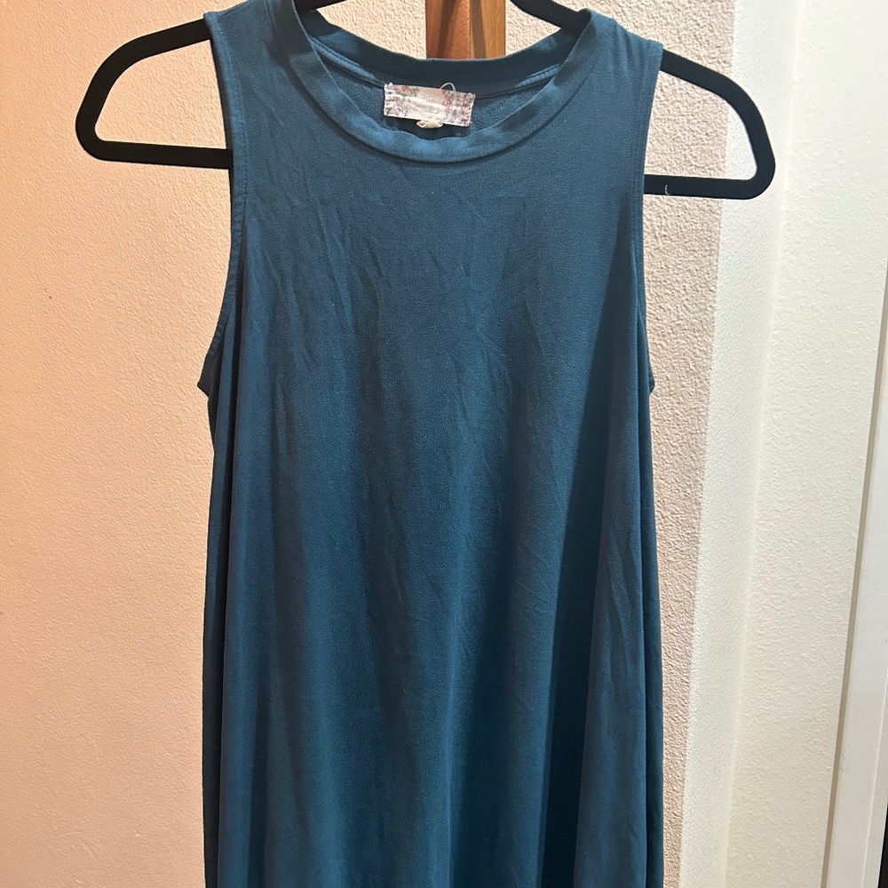 Turquoise  microsuede tunic dress